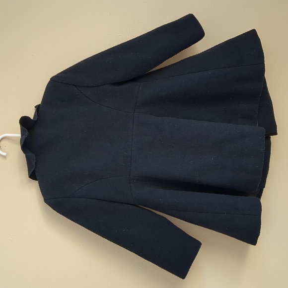 3T Rothschild Coat Ruffle Snap Front Solid Color Girl's Coat Black - Picture 9 of 14